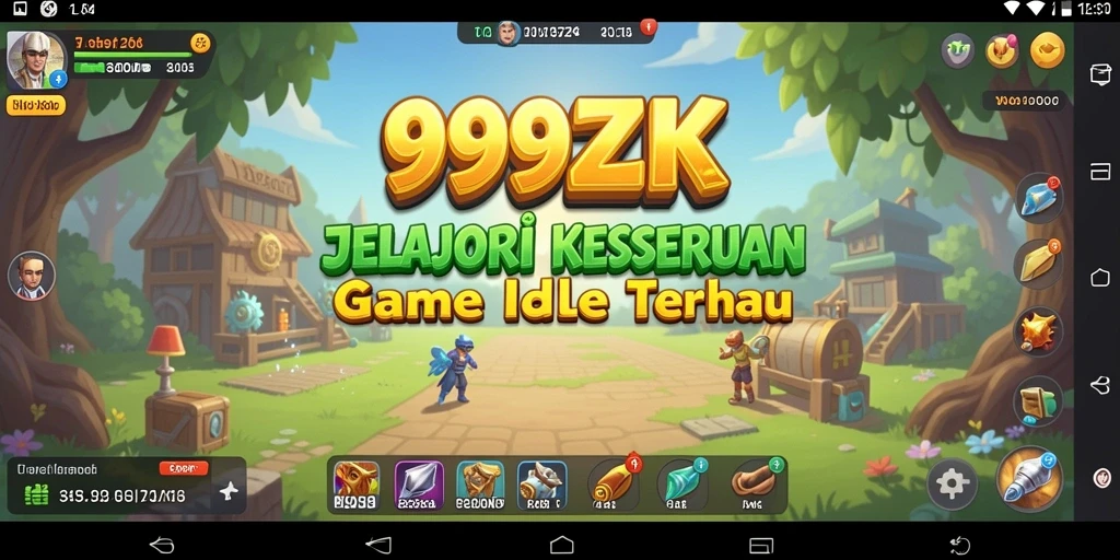 Tangkapan layar gameplay 999ZK yang menunjukkan aksi Idle yang menarik.