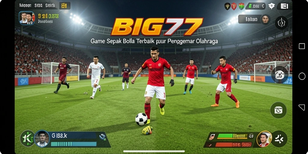 Screenshot gameplay <strong>BIG77</strong> yang menunjukkan aksi seru di lapangan sepak bola.