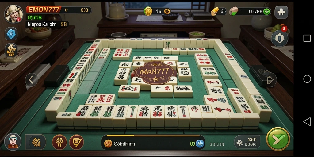 Tampilan gameplay menarik dalam game Mahjong EMON777.