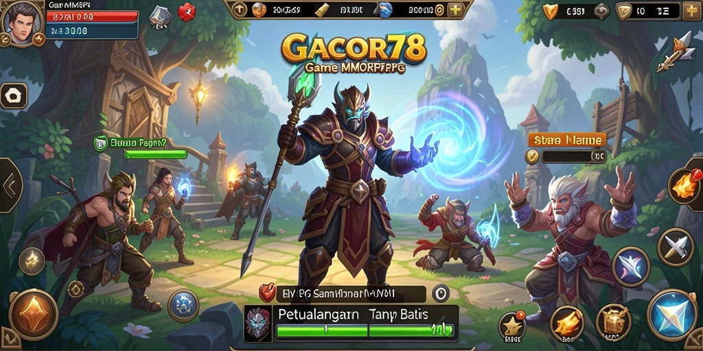 Screenshot gameplay GACOR78 menunjukkan aksi seru dalam MMORPG.