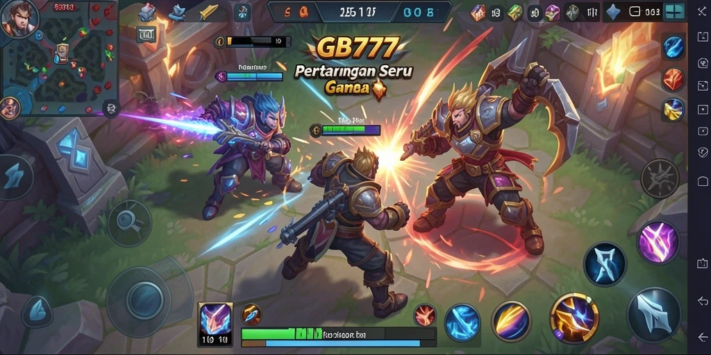 Gameplay seru dalam pertarungan MOBA di GB777.