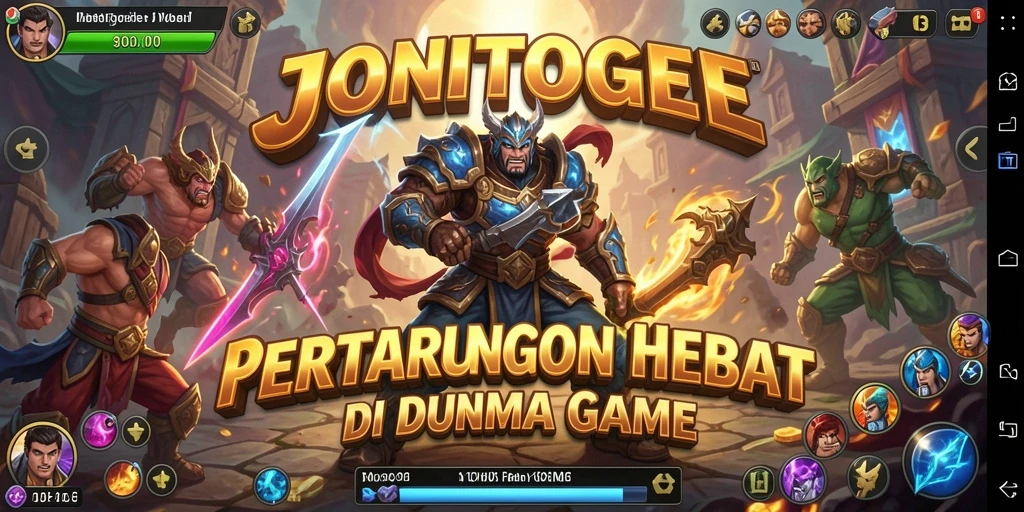 Tampilan aksi seru dalam pertarungan JONITOGEL.