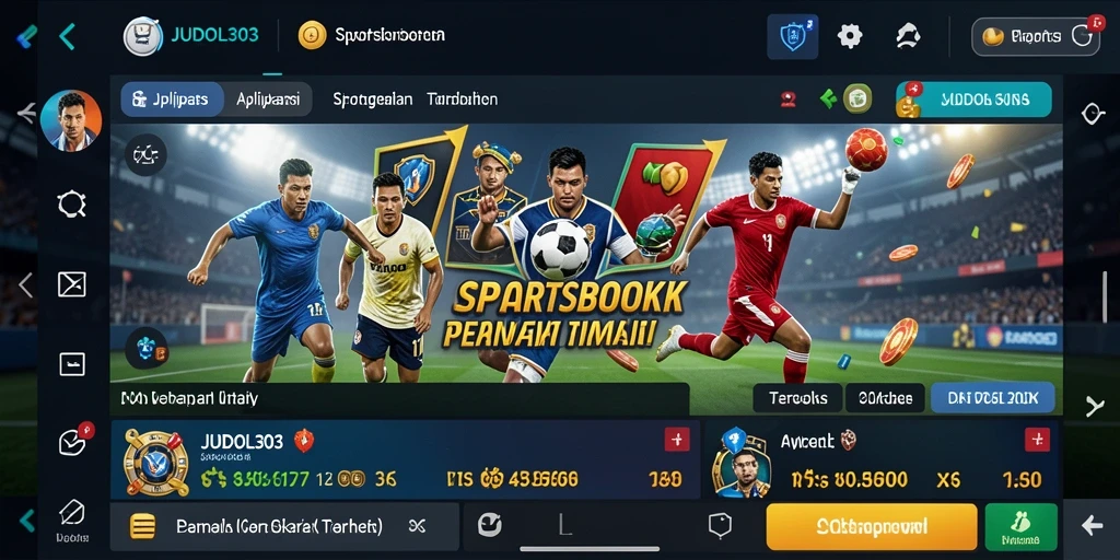 Tampilan utama gameplay Sportsbook JUDOL303 yang menarik dan interaktif.
