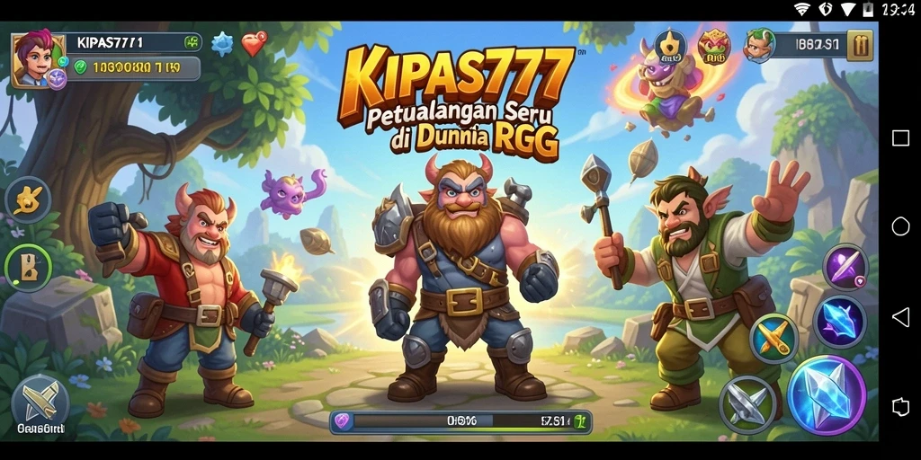 Tangkapan layar menampilkan aksi seru dalam KIPAS777 dengan pertarungan dan eksplorasi.
