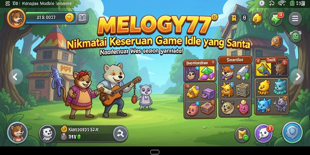 Tampilan gameplay MELODY77 dengan karakter dan melodi yang indah.