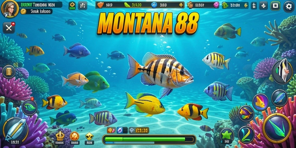 Screenshot MONTANA88 menampilkan momen seru dalam gameplay Tembak Ikan.