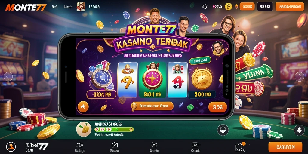 Tampilan antarmuka permainan Kasino yang menarik di MONTE77.