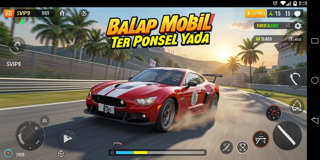 Tampilan gameplay balapan yang menegangkan dalam SVIP9.