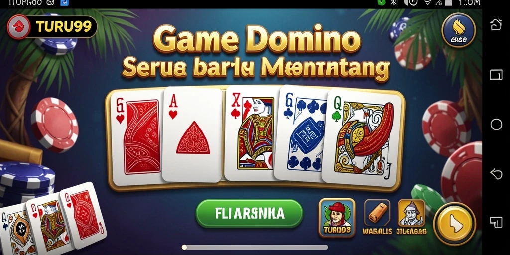 Screenshot utama TURU99 menampilkan aksi permainan Domino yang seru.