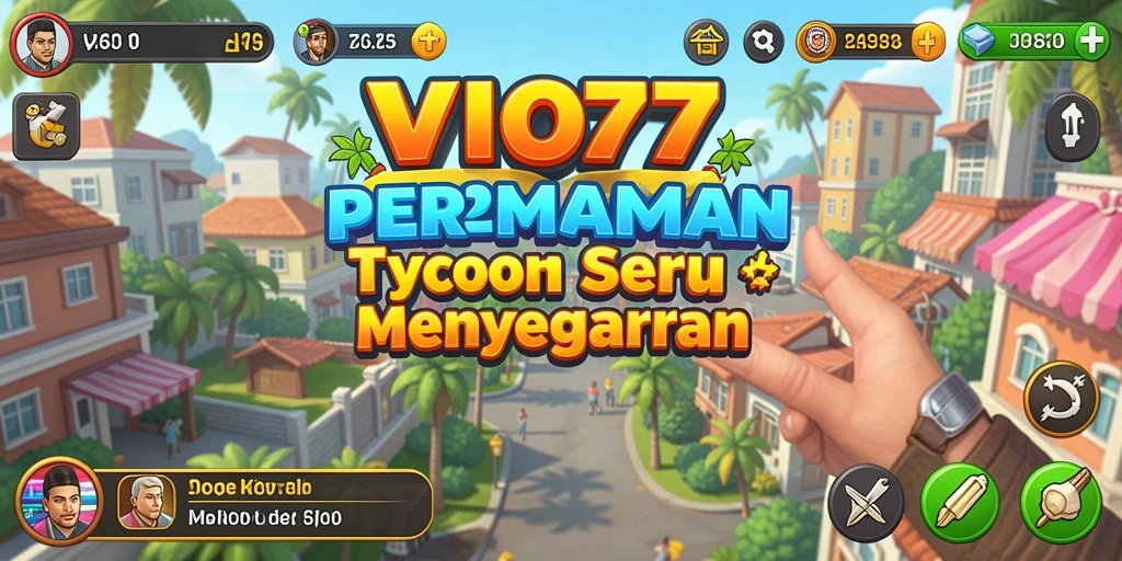 Screenshot gameplay VIO77 menampilkan suasana bisnis yang dinamis.