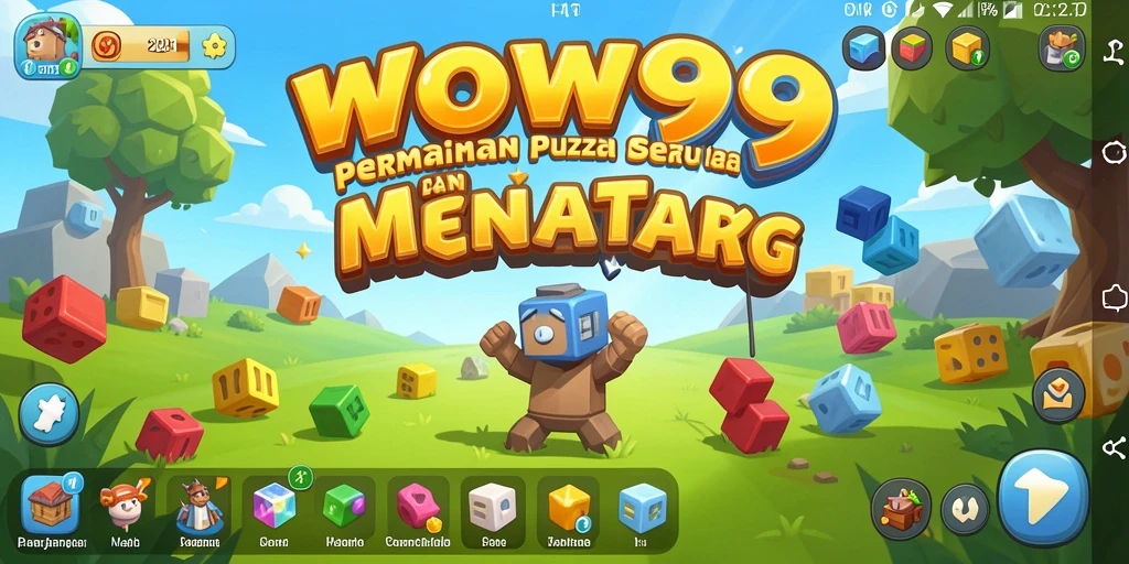 Screenshot gameplay WOW99 menampilkan tantangan puzzle yang menarik dan penuh warna.