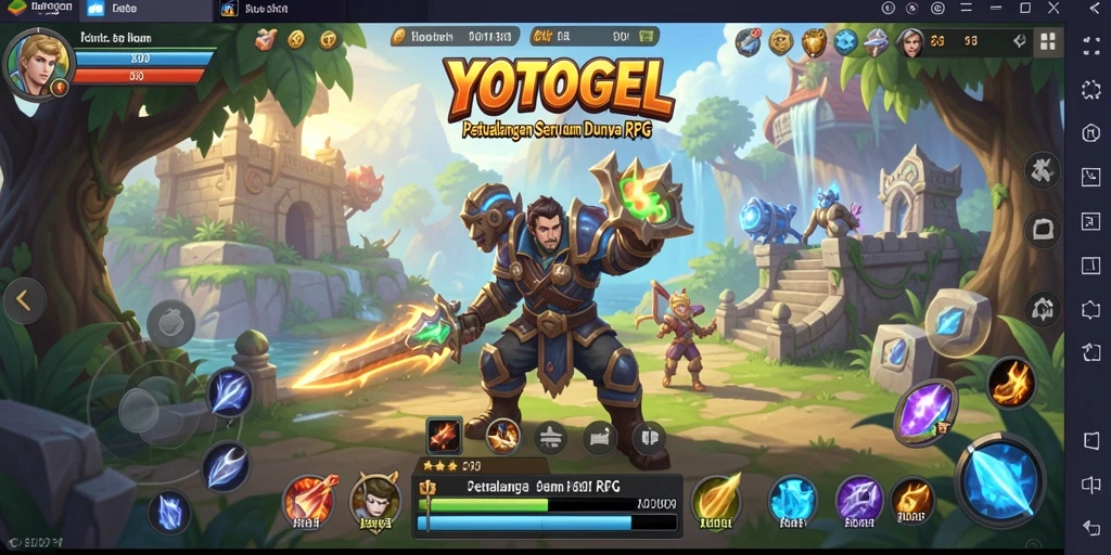 Tampilan dinamis gameplay RPG YOTOGEL dengan petualangan seru.